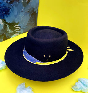  boater hat with neon colour finish